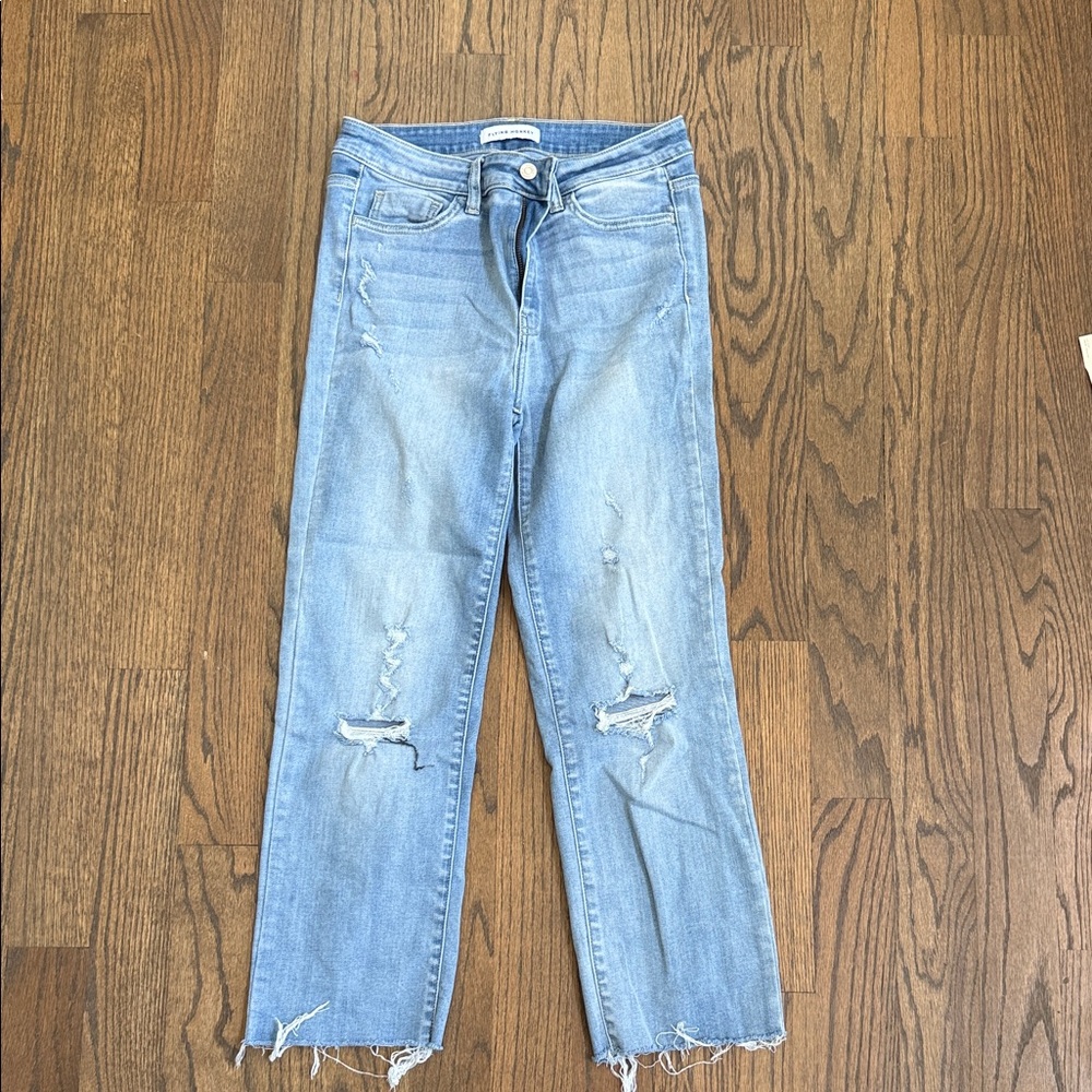 Women's Light Blue Distressed Jeans Flying Monkey M